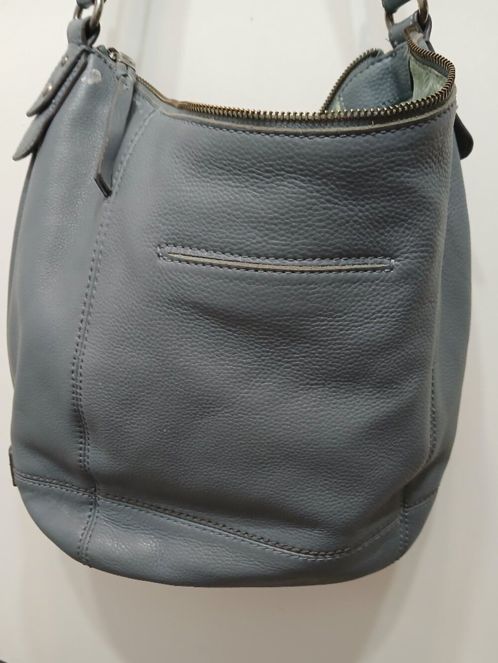 The Sak Gray Blue Leather Hobo